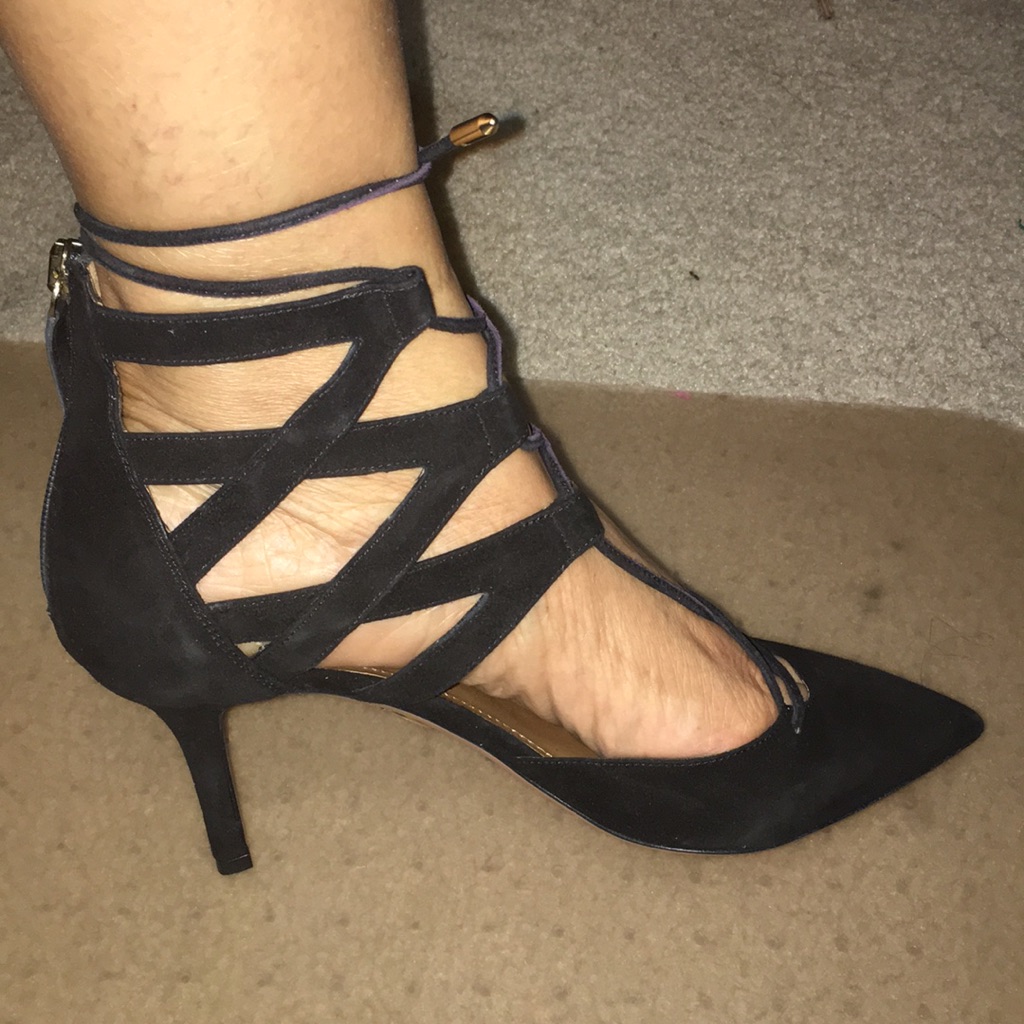 - Aquazzura Black Suede Strappy Made In Italy Shoes Nwt Size Eu 38.5